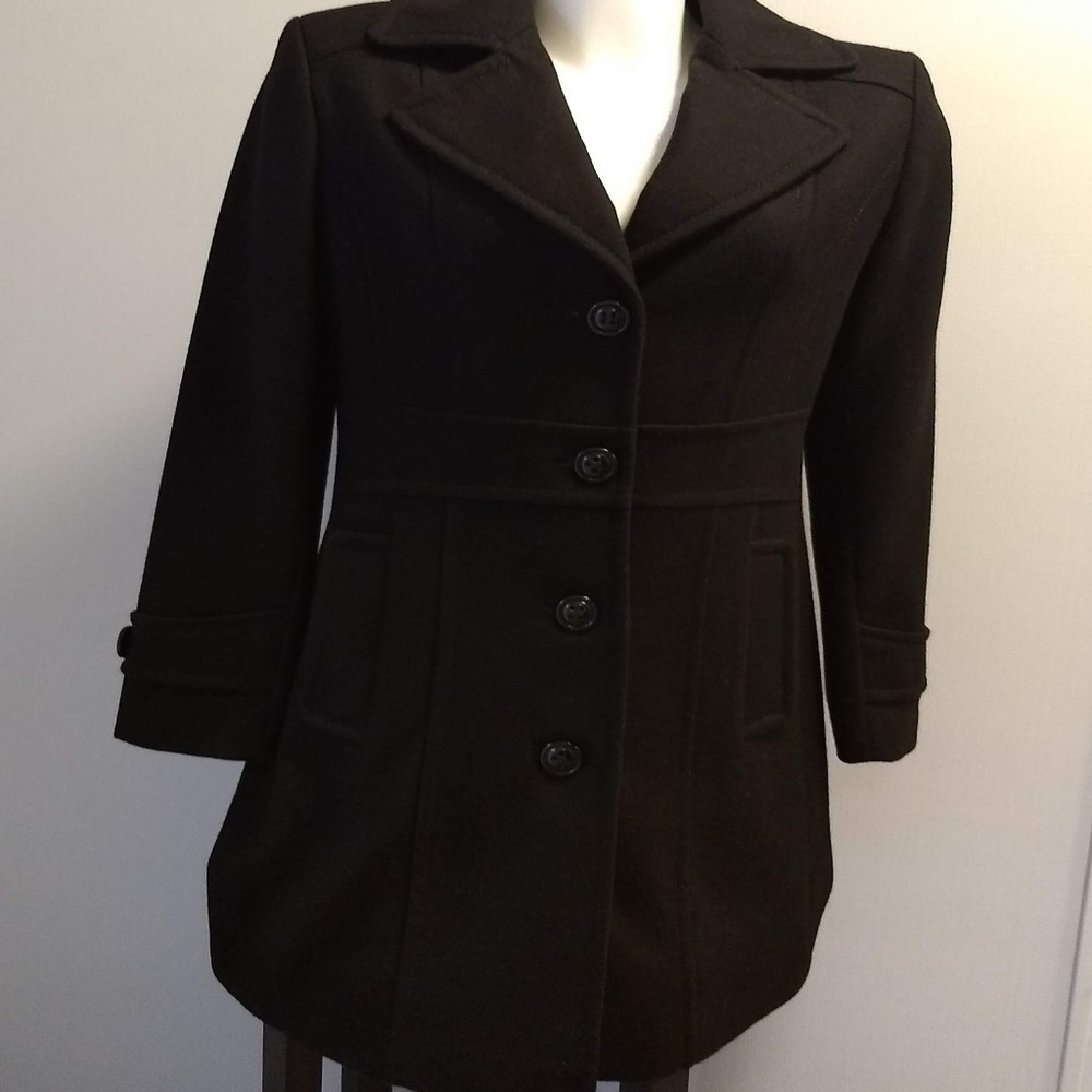 Giacca Classic Black Wool Coat - EUC